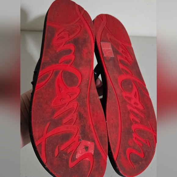 Christian Louboutin Loubi Flip Spiked Rubber Spiked Flip Flops Size 40 - Picture 6 of 11